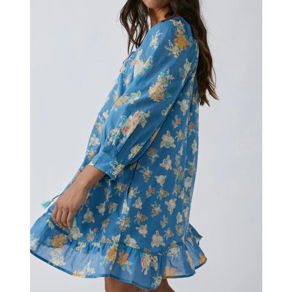 Free People Camella Mini Dress Blue Size Large Summer Dress - Picture 10 of 10